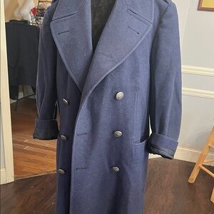 Men's Double-Breasted Navy Coat